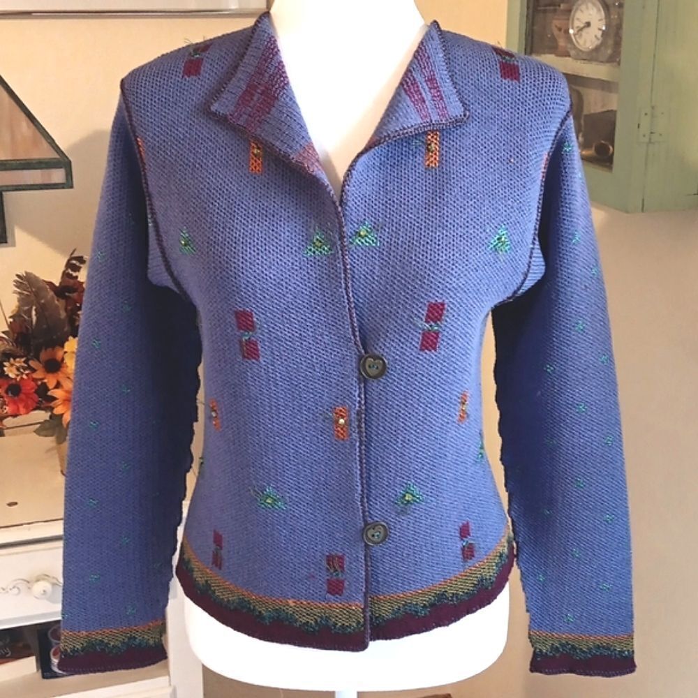 Patrizio Knits Francia Patti Cardigan Sweater Artisan, Boho, Avant Garde